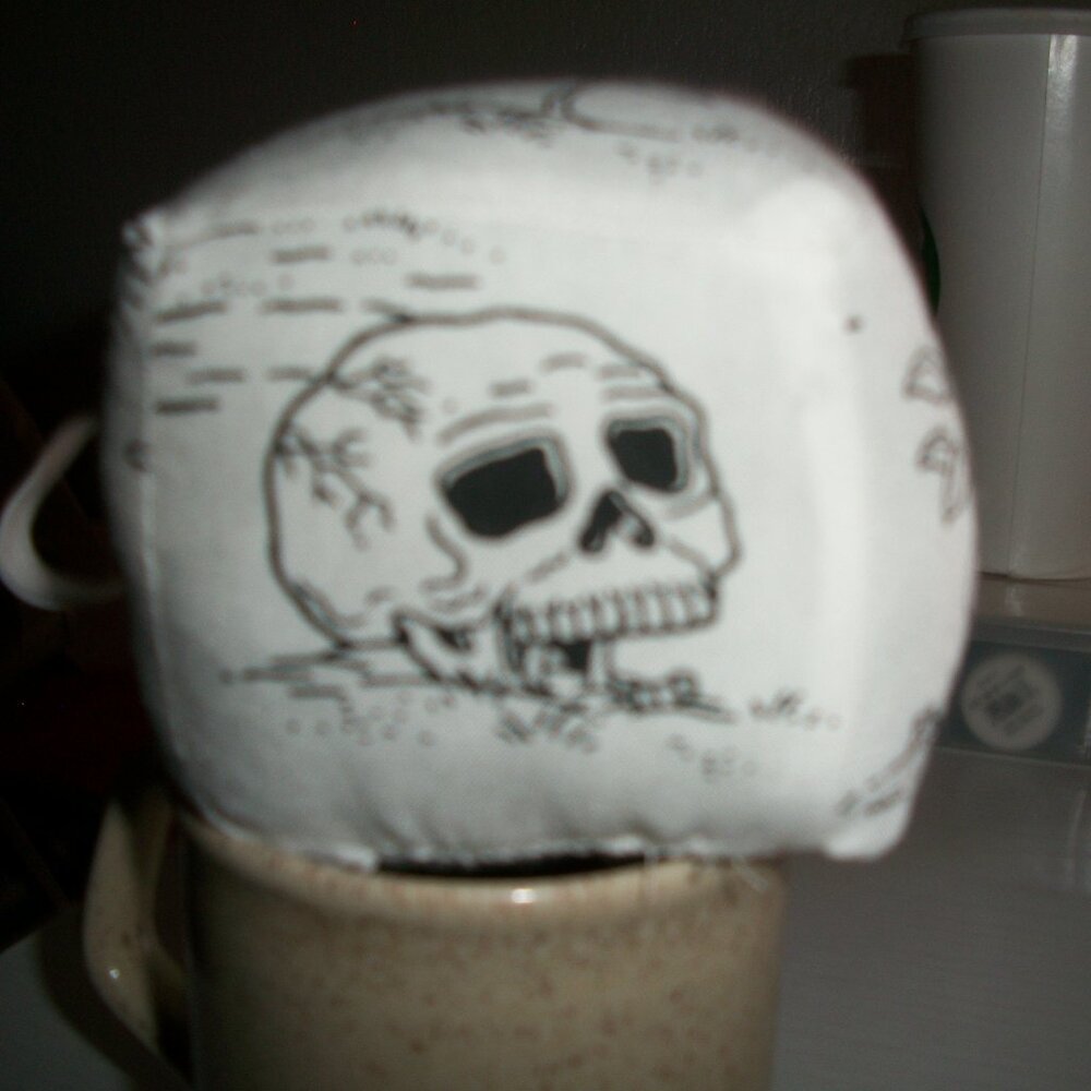 2.75" Skull & Flowers Car/Tote Dice-Handmade